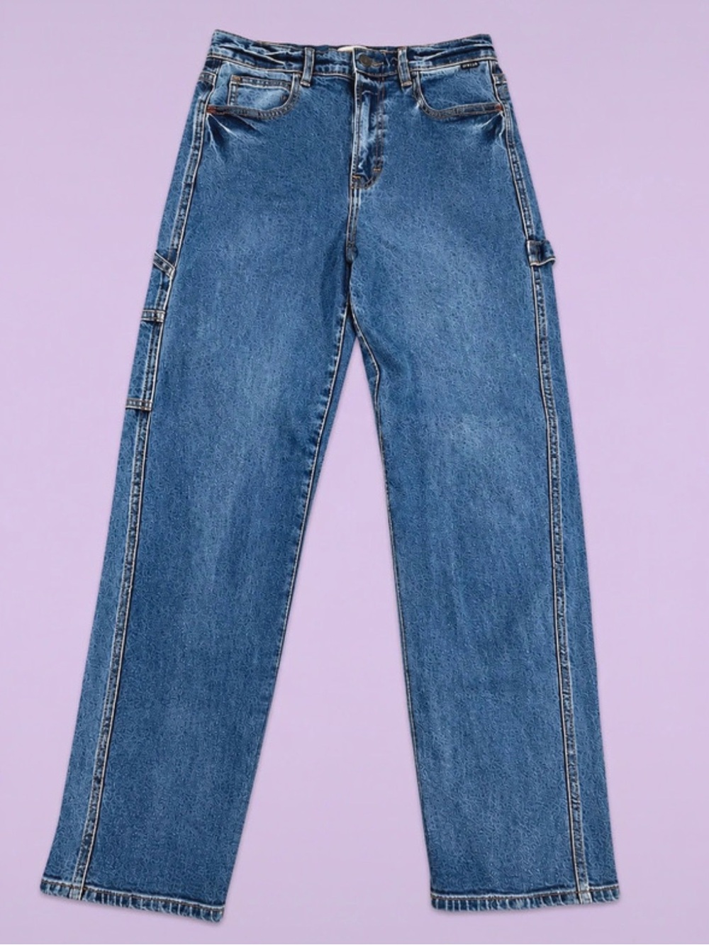 Cello Straight-Leg Carpenter Jeans in Blue Wash
